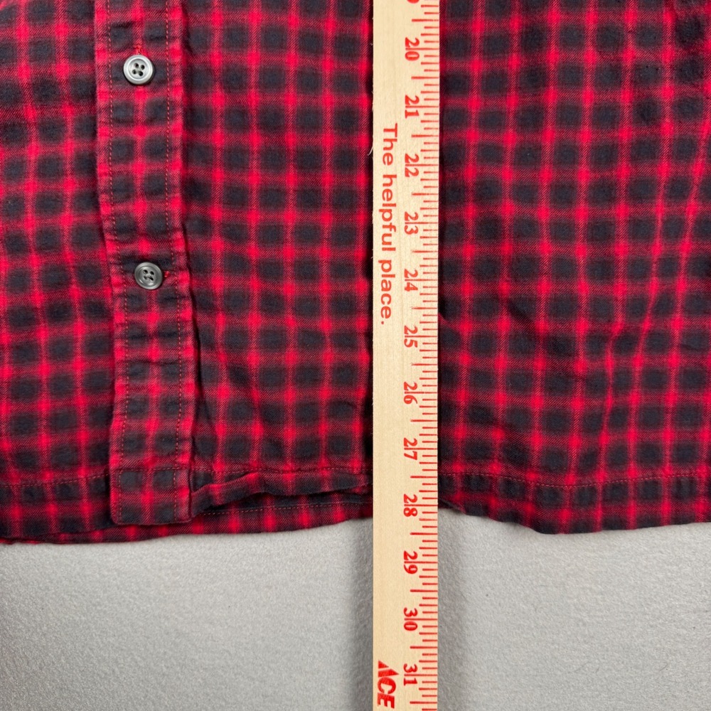VTG Y2K Tommy Jeans Mens Red‎ Black Plaid Flannel Shirt Large 186795 7/01 Cotton - Picture 6 of 10